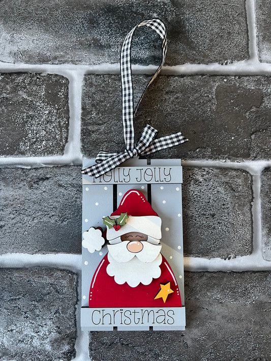 Holly Jolly Santa Ornament