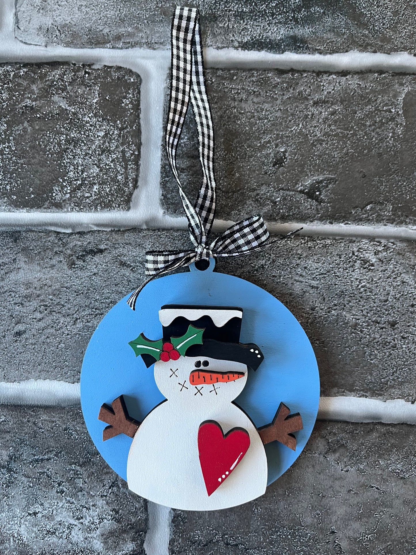 Snowman Heart Ornament