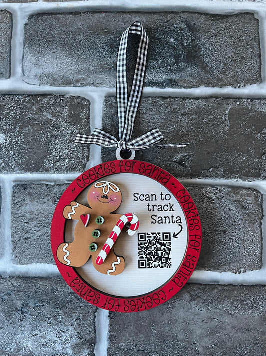 Gingerbread Man Santa Tracker Ornament