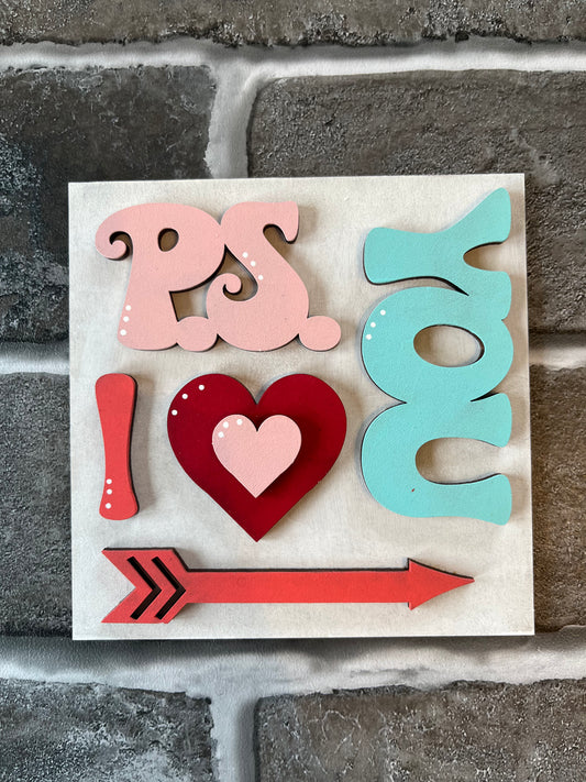 PS I love You Valentine's Ladder Tile