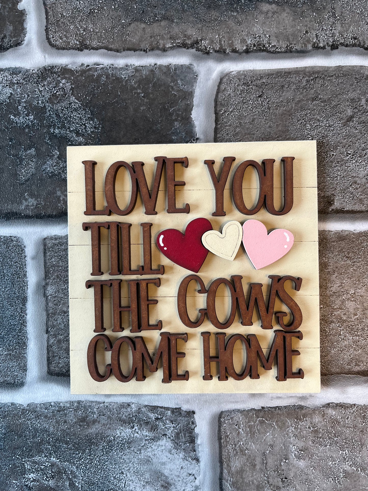 Cows Come Home Valentine's Ladder Tile