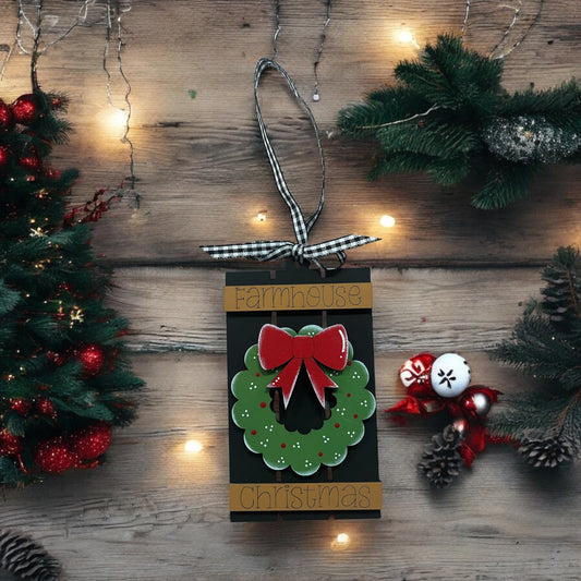 Farmhouse Christmas Pallet Ornament