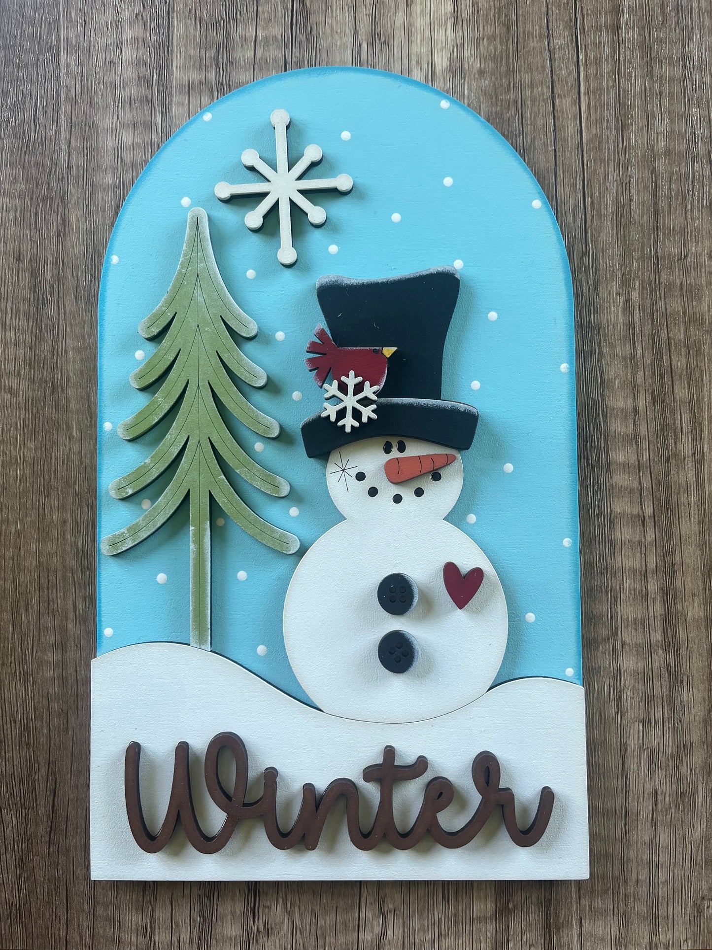 Winter Snowman Large Arch Insert