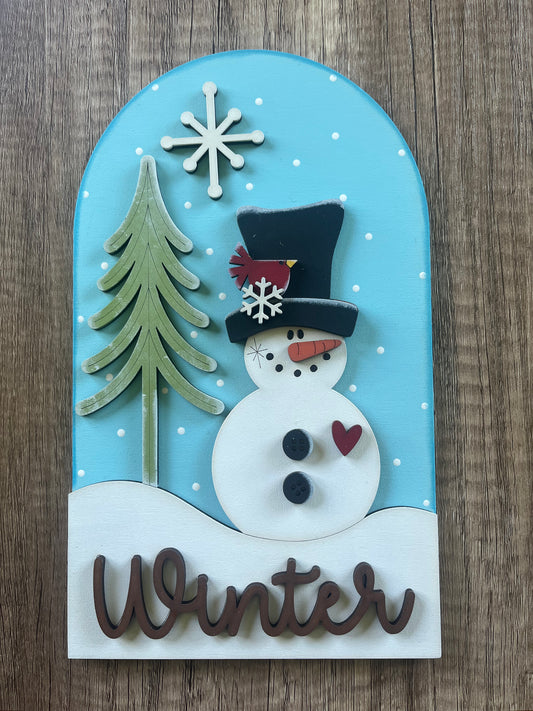 Winter Snowman Large Arch Insert