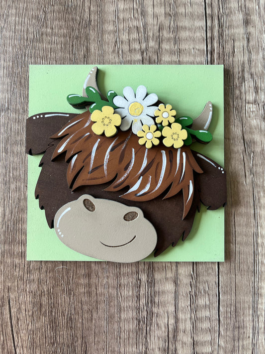 Spring Highland Cow Ladder Tile