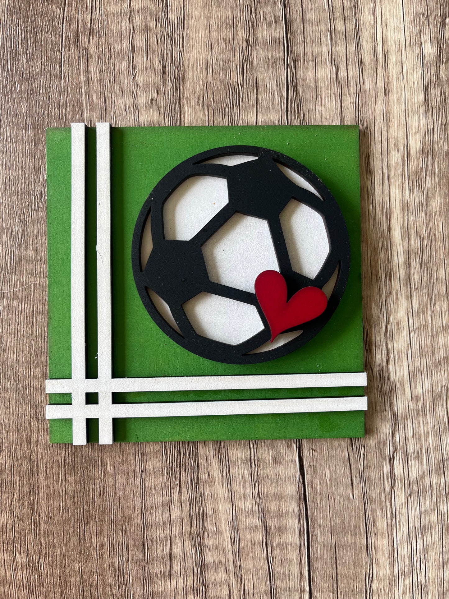 Soccer Ball Heart Ladder Tile