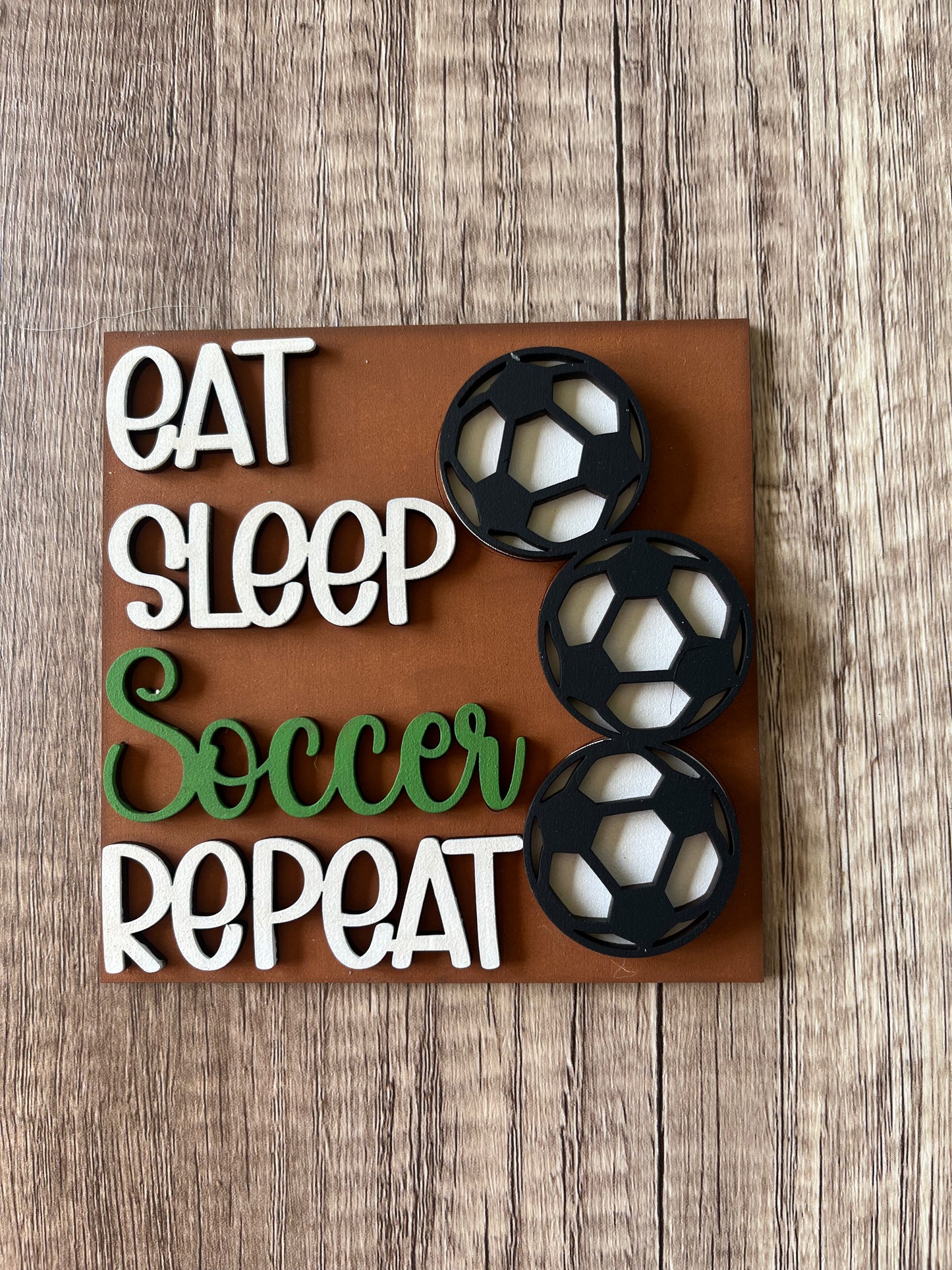 Eat Sleep Soccer Ladder Tile