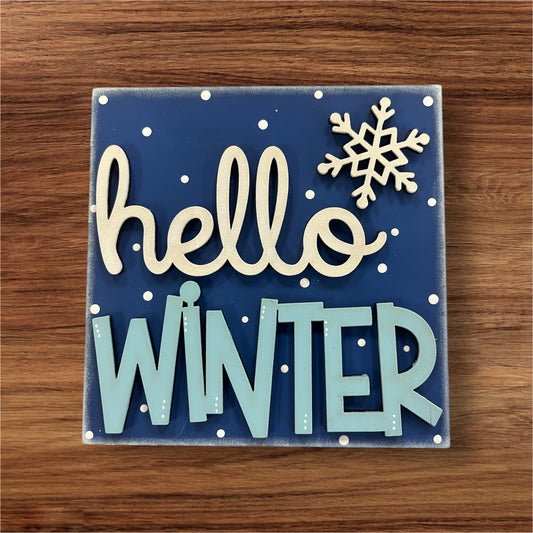 Hello Winter Ladder Tile