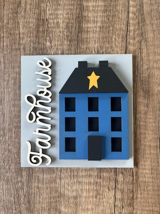 Salt Box Farmhouse Ladder Tile