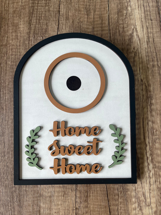 Interchangeable Home Sweet Home Seasonal Round Frame