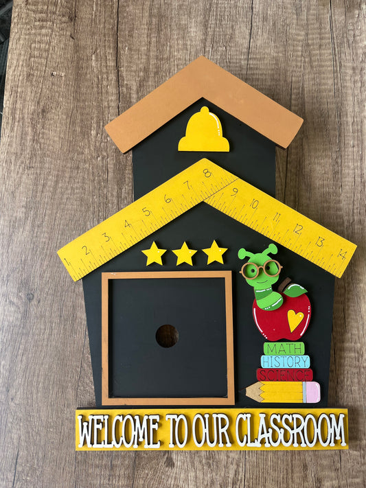 Interchangeable Welcome Classroom Ladder Tile Frame