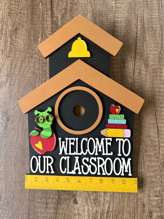 Interchangeable School House Seasonal Round Frame