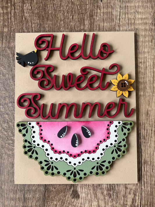 Hello Sweet Summer Watermelon Sign