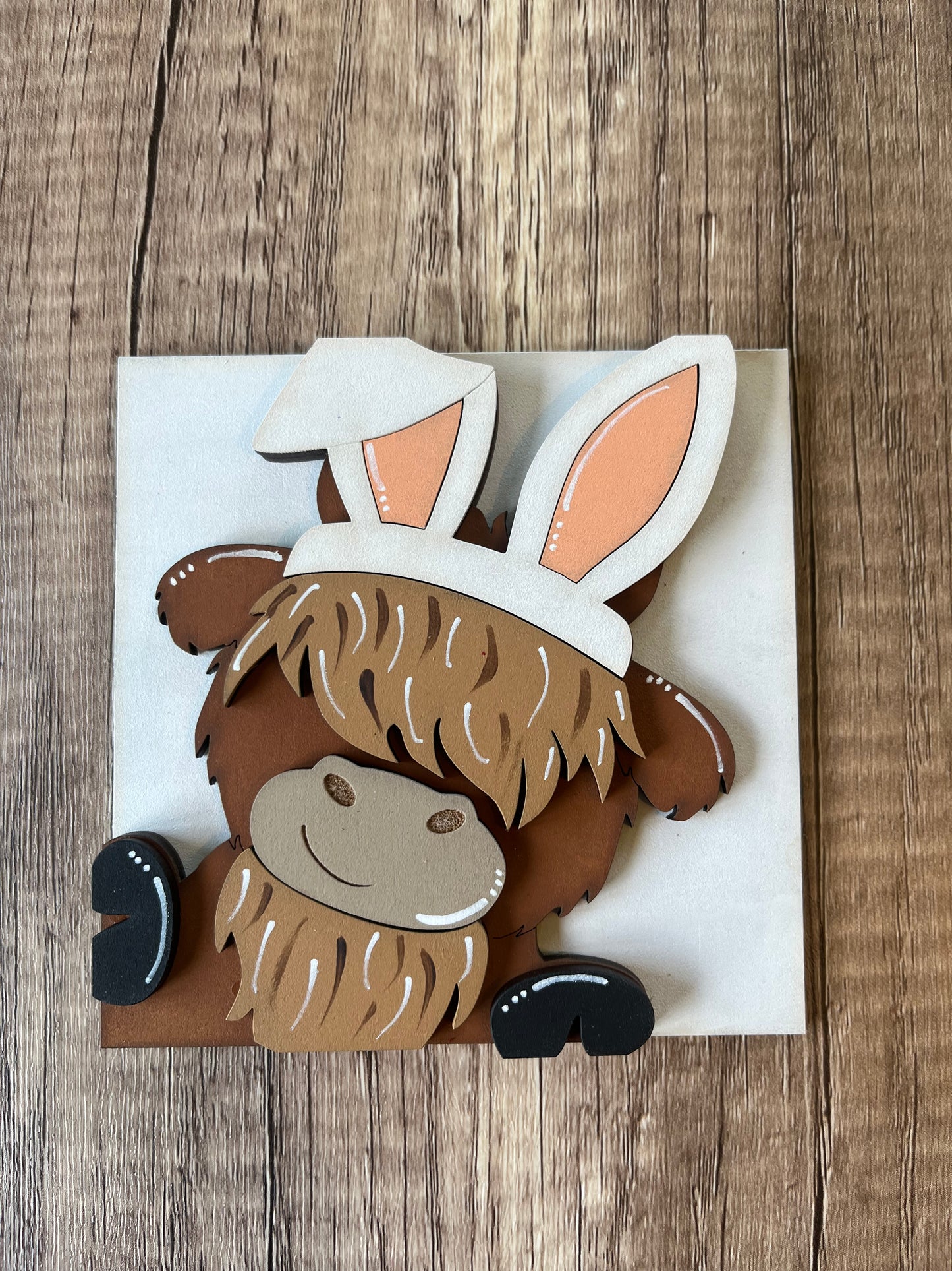 Corner Bunny Highland Cow Ladder Tile