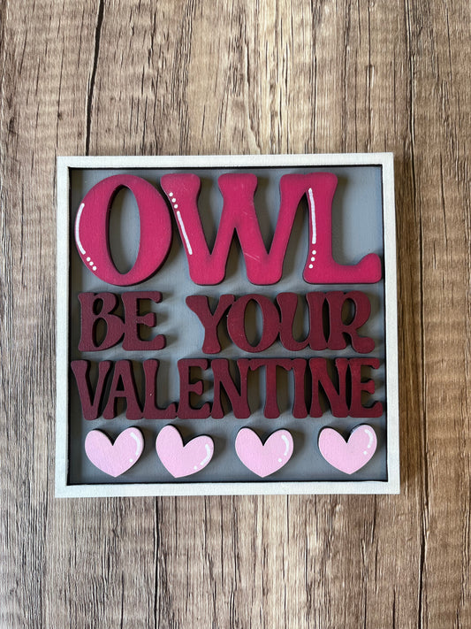 Owl Be Valentine Ladder Tile