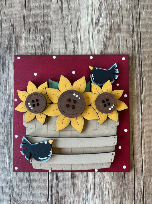 Sunflower Basket Ladder Tile