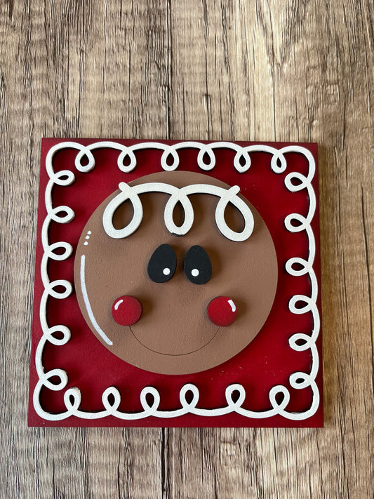 Gingerbread Face Ladder Tile