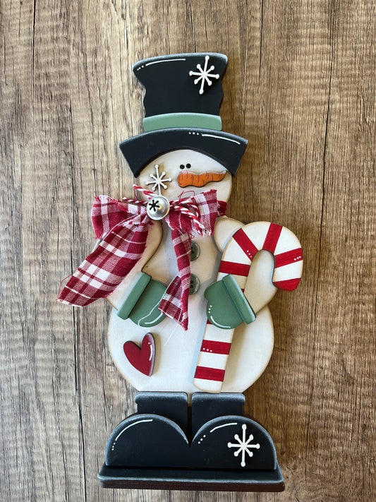 Candy Cane Snowman Shelf Sitter