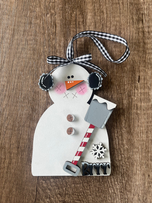 Brrr Snowman Shovel Ornament