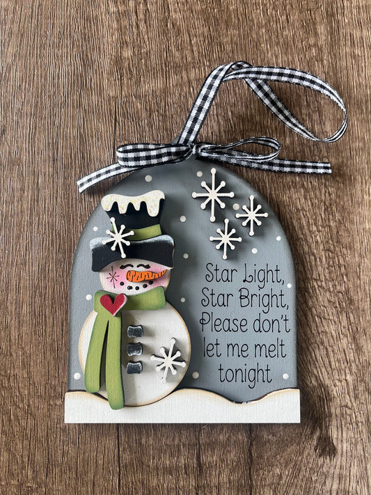 Star Light Snowman Ornament