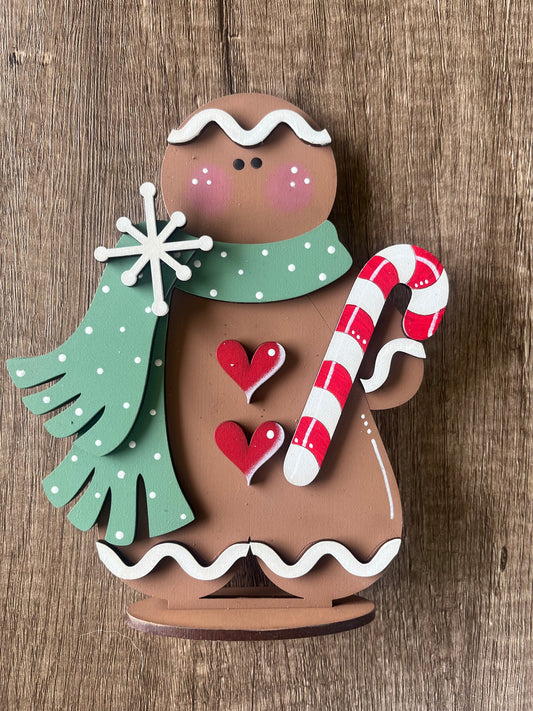 Gingerbread Girl Scarf Shelf Sitter