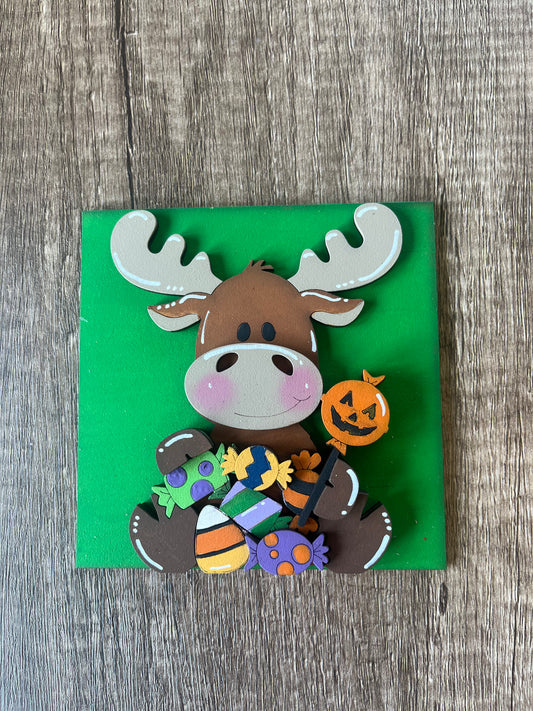 Moose Halloween Candy Ladder Tile