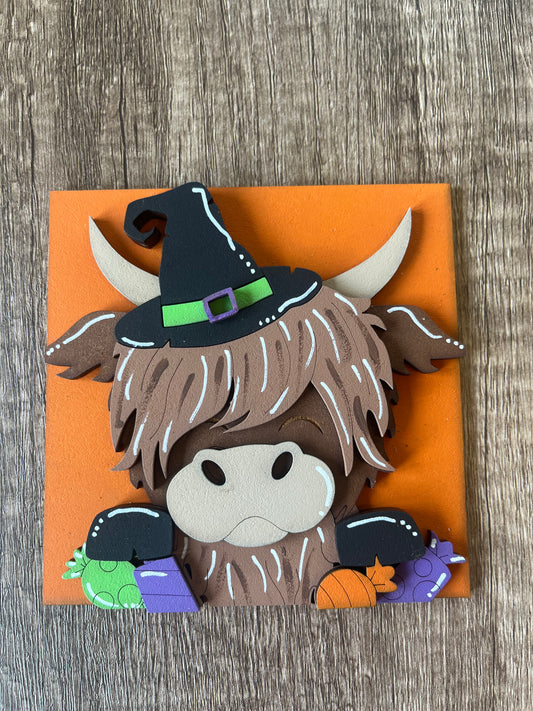 Witch Highland Cow Ladder Tile
