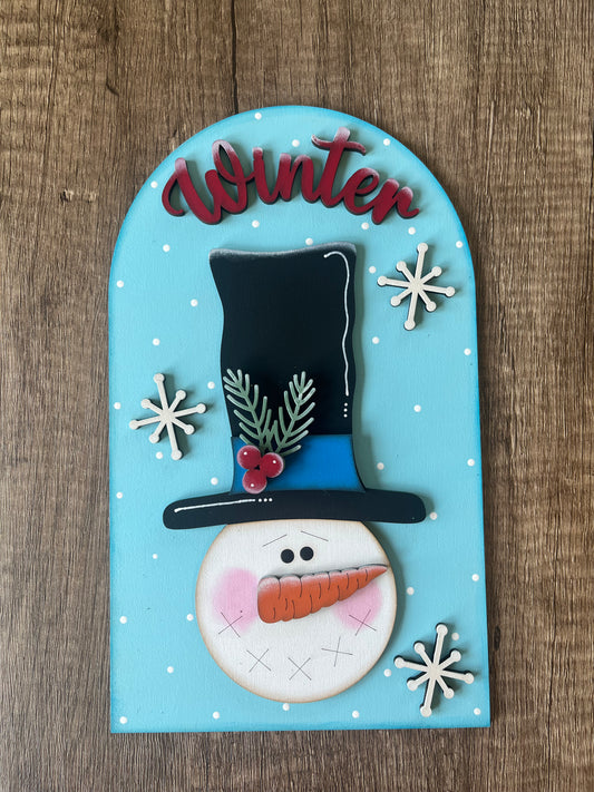 Winter Tall Hat Snowman Large Arch Insert