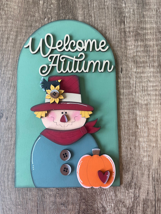 Welcome Autumn Scarecrow Large Arch Insert