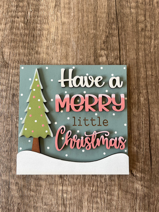 Merry Little Christmas Ladder Tile