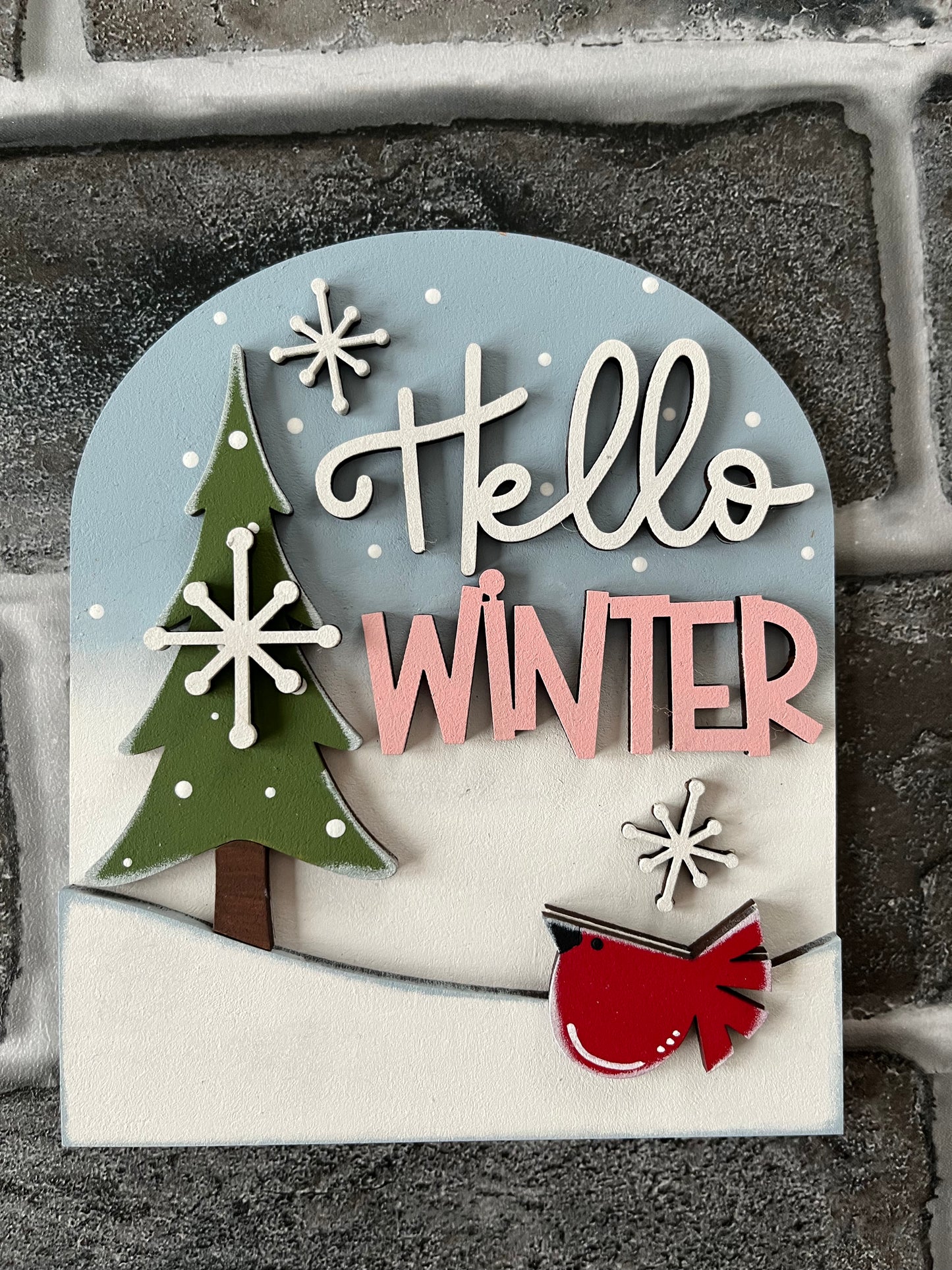 Hello Winter Tree Small Arch Insert