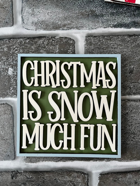 Christmas Snow Fun Ladder Tile