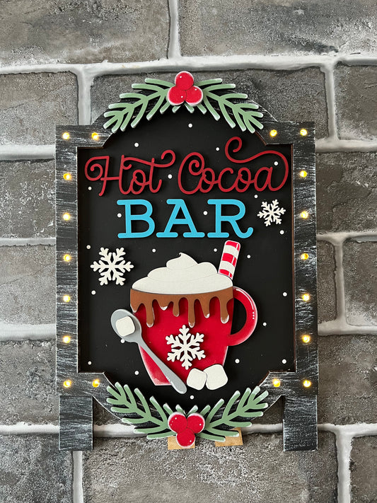 Hot Cocoa Bar Light Up Shelf Sitter