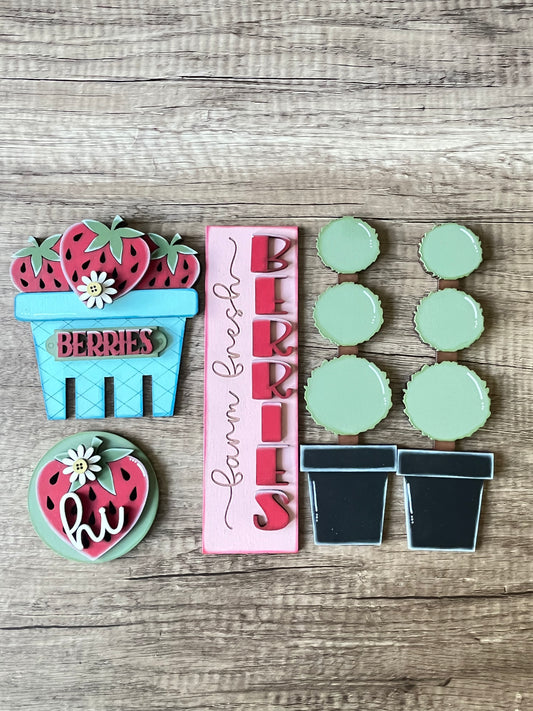 Strawberries Barn Door Insert