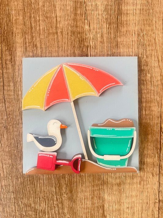 Beach Umbrella Bird Ladder Tile