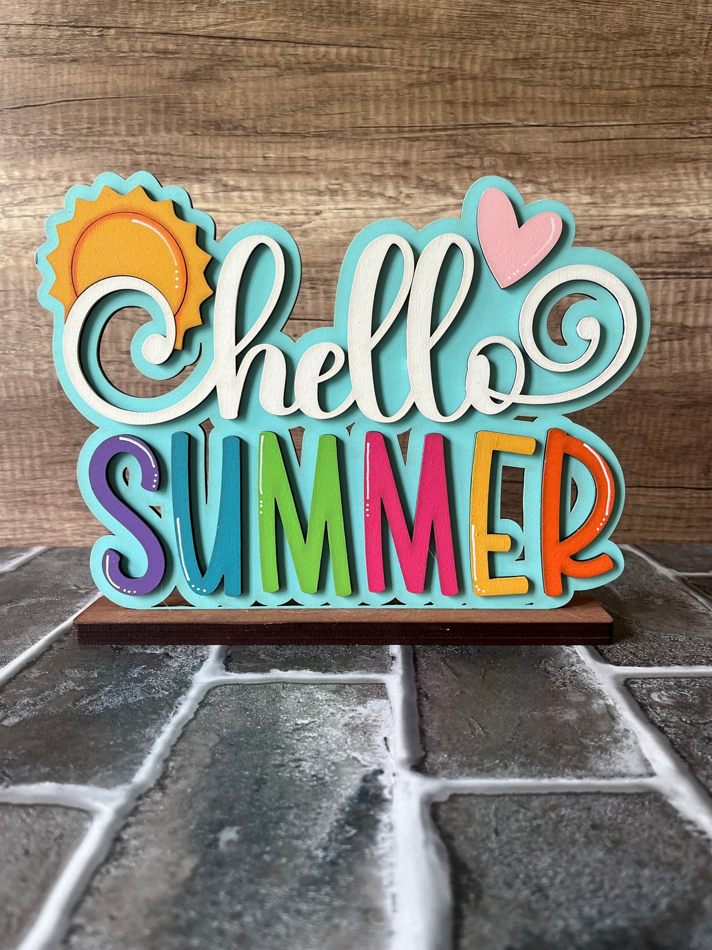 Hello Summer Shelf Sitter