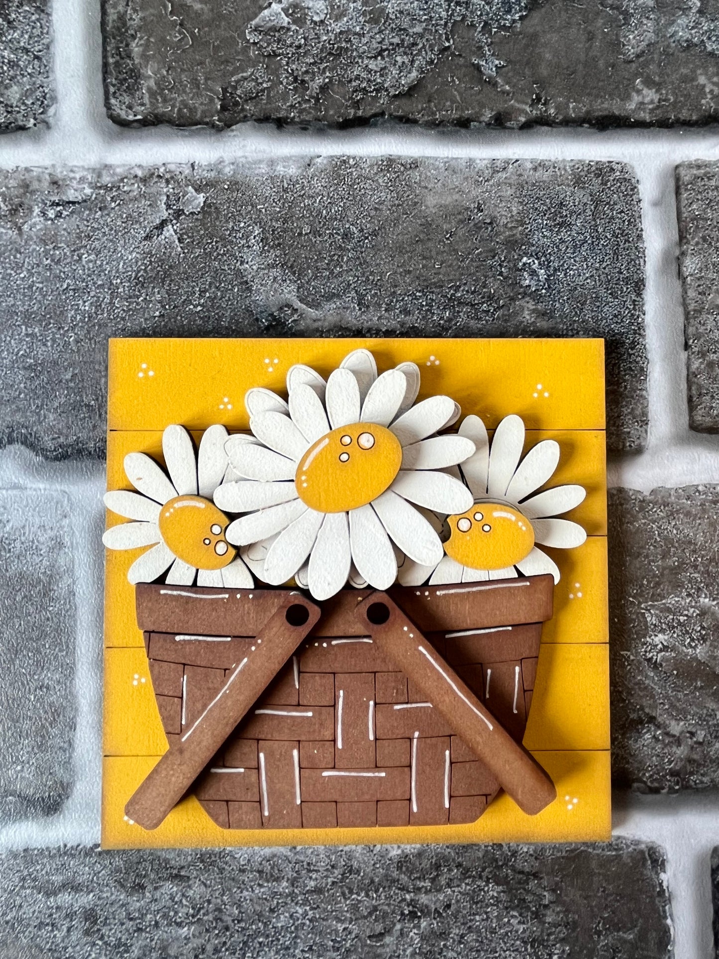Basket Daisies Ladder Tile