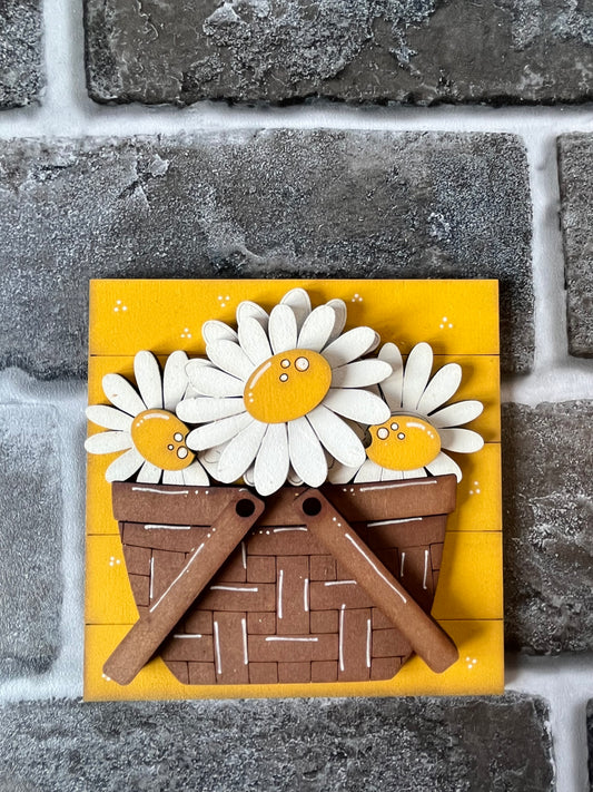 Basket Daisies Ladder Tile