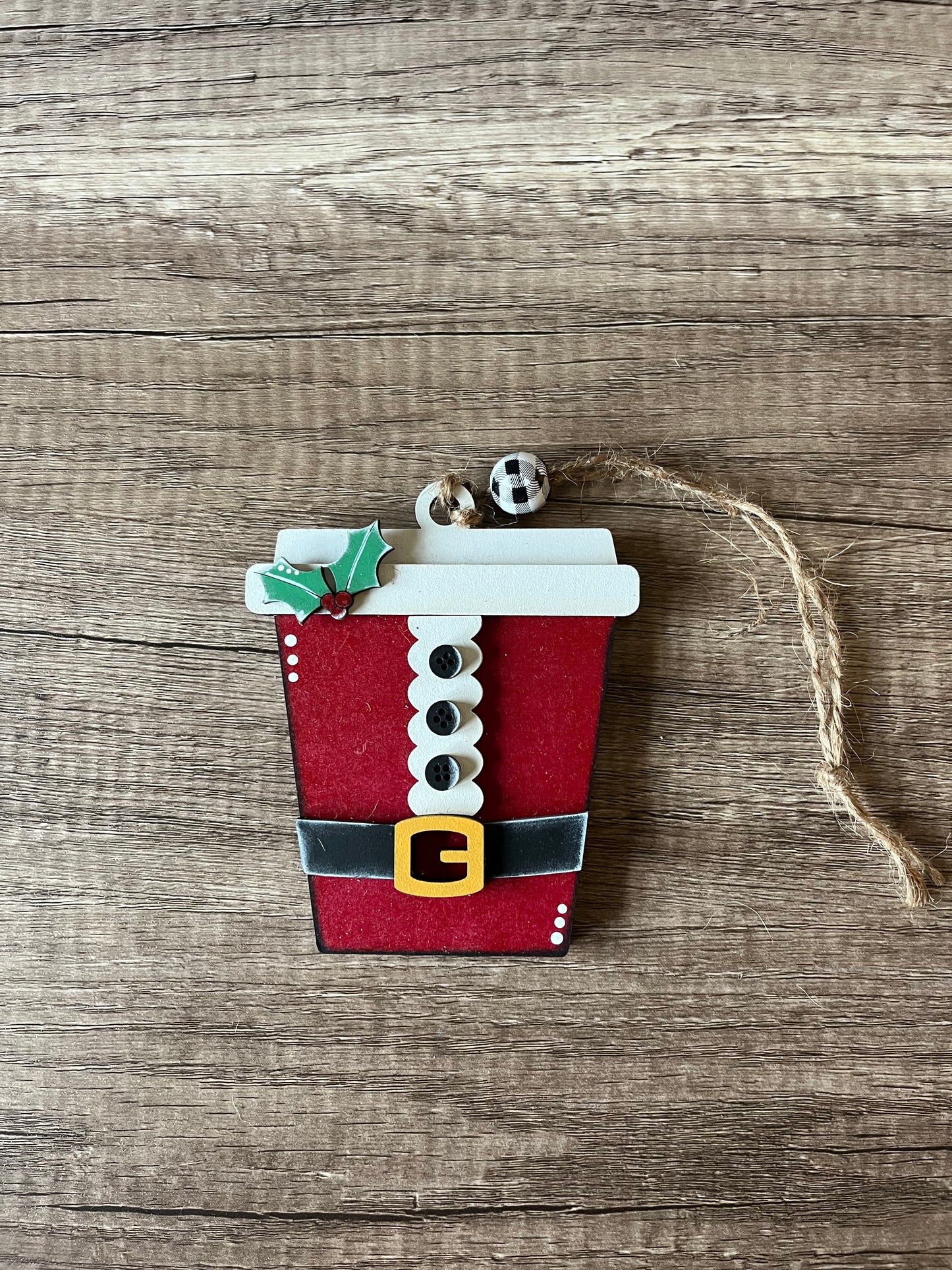 Santa Latte Cup Gift Card Ornament