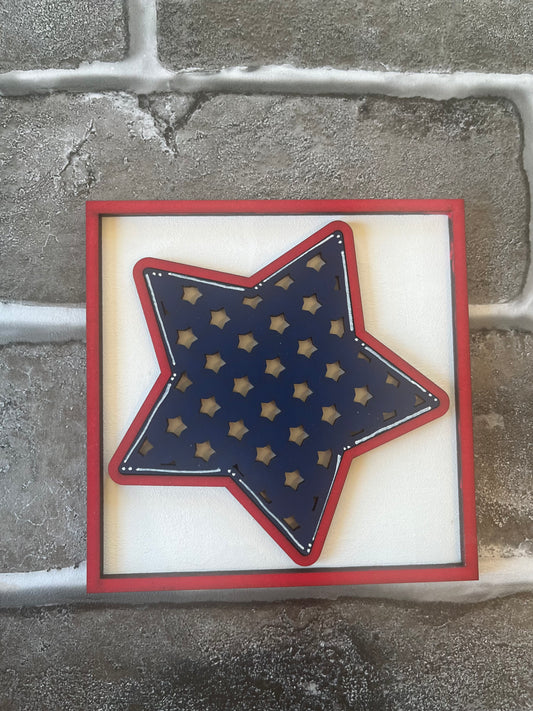 Patriotic Star Ladder Tile