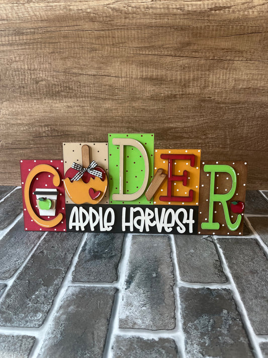 Cider Word Block Shelf Sitter