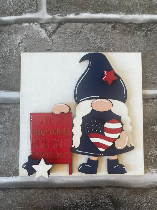 Patriotic Girl Gnome