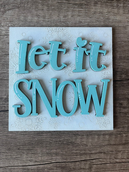 Let it Snow Ladder Tile