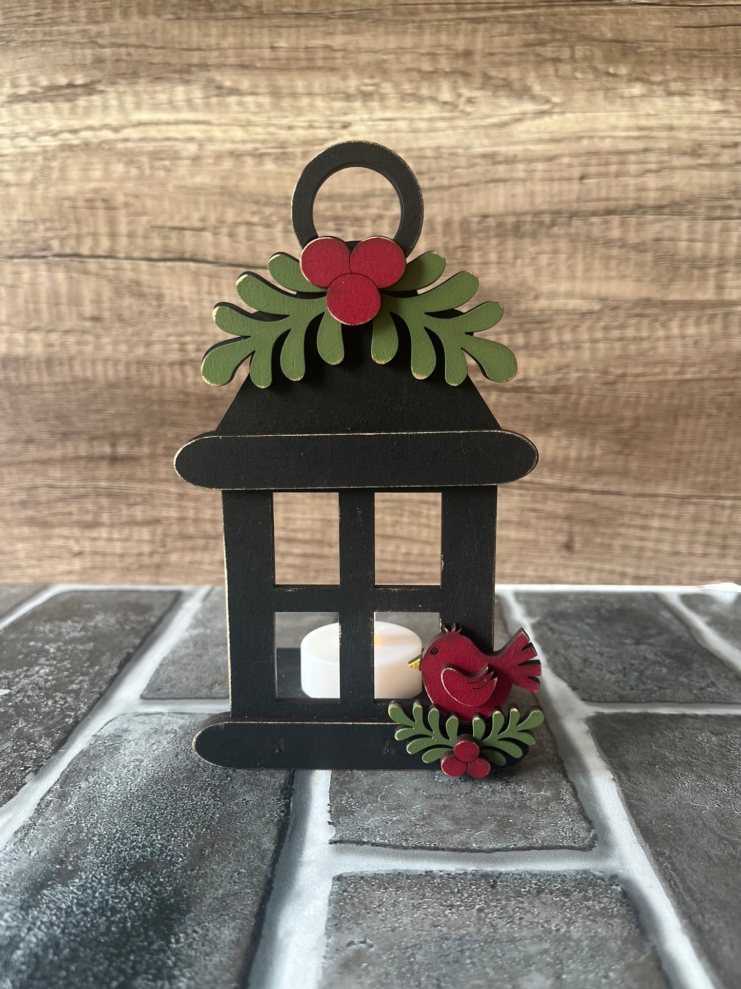 Rustic Lantern Votive Shelf Sitter