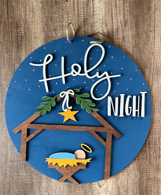 Oh Holy Night Door Hanger