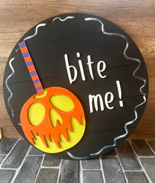 Bite Me Candy Apple Door Hanger