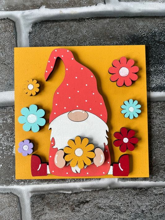 Flower Spring Gnome Ladder Tile