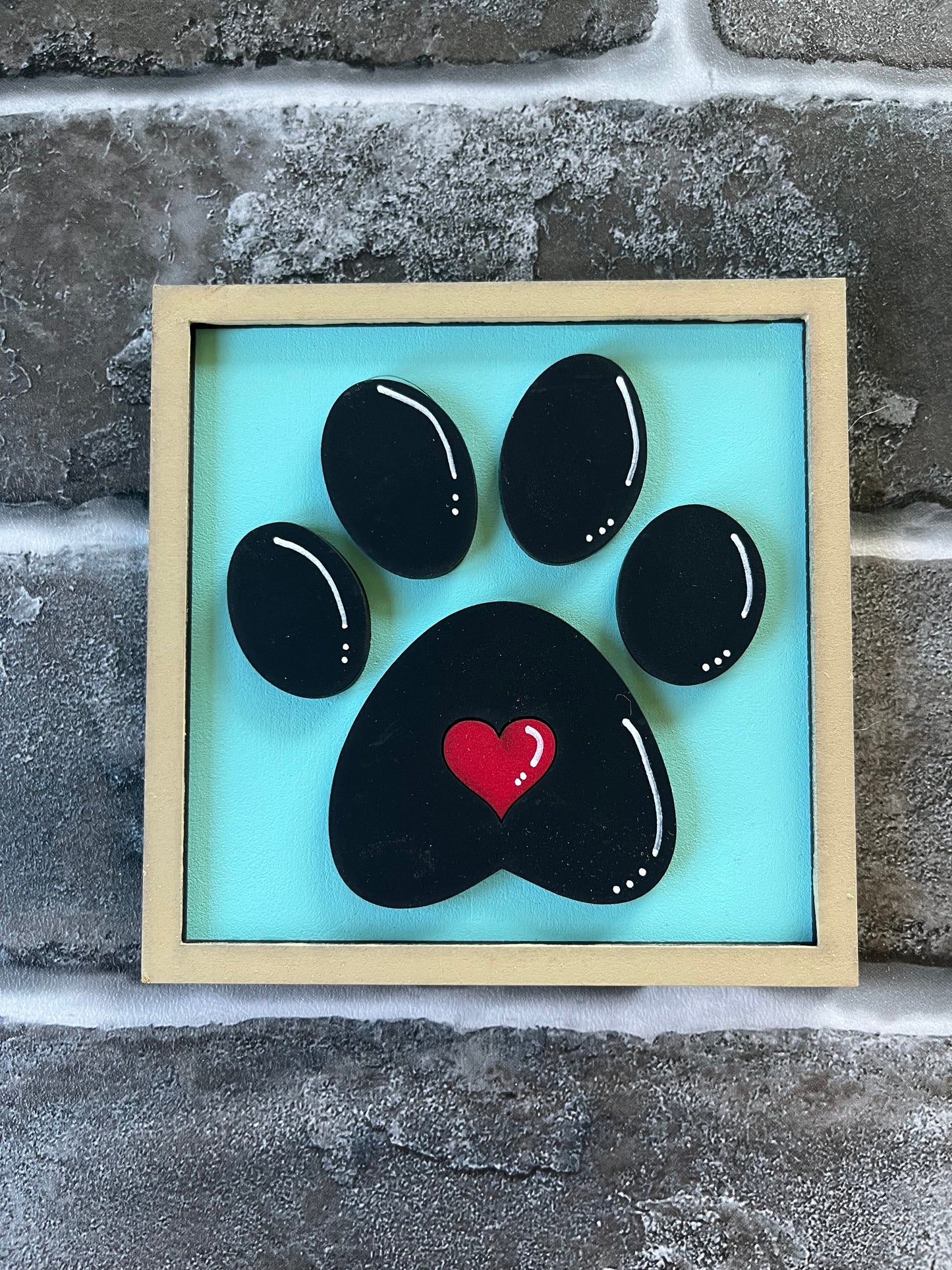 Dog Paw Print Ladder Tile