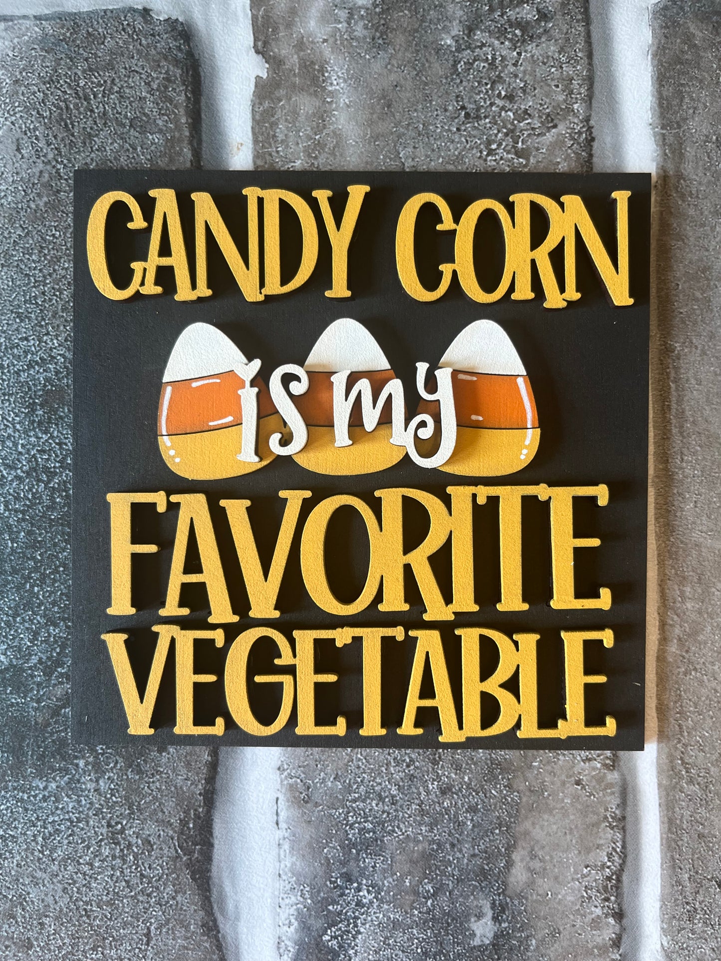 Candy Corn Favorite Vegetable Ladder Tile