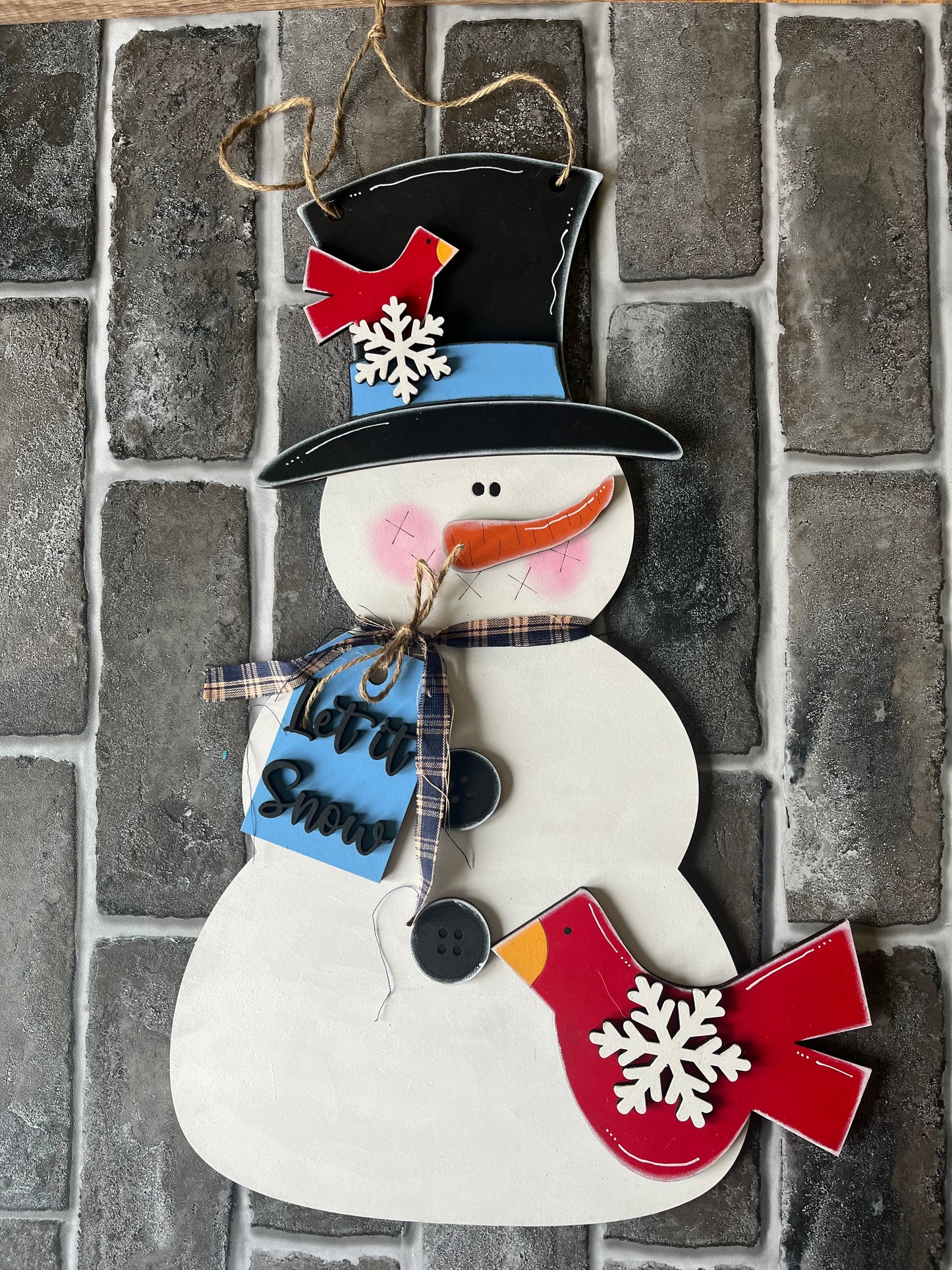 Let It Snow Snowman Door Hanger